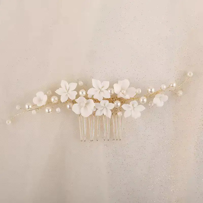 ivory and gold bridal headpiece