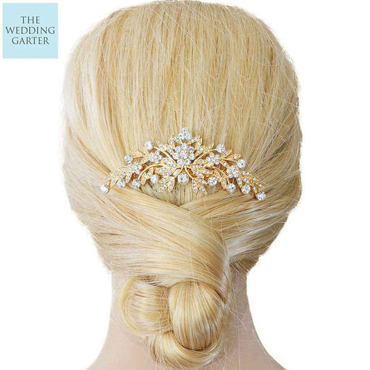 Gold Floral Antique Design Wedding Headpiece