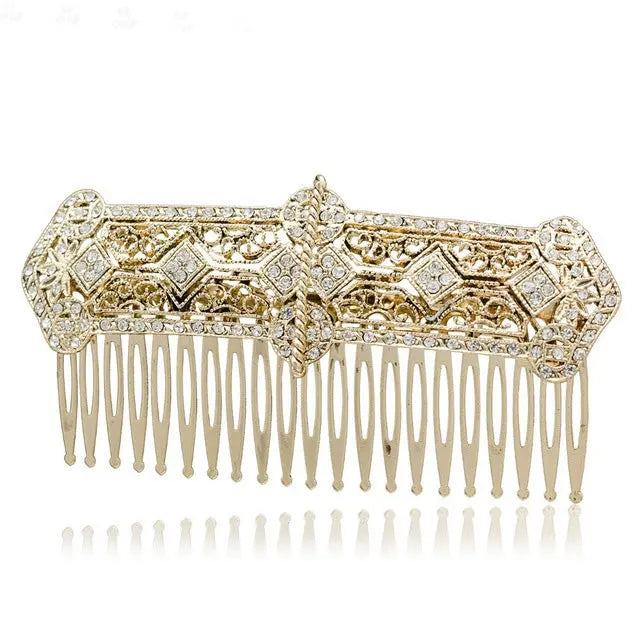 Gold Great Gatsby Style Bridal Headpiece Comb - The Wedding Garter