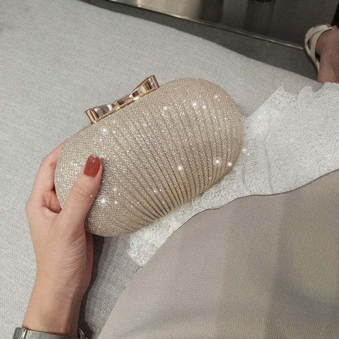 Gold Shimmer Fabric Evening Clutch - The Wedding Garter