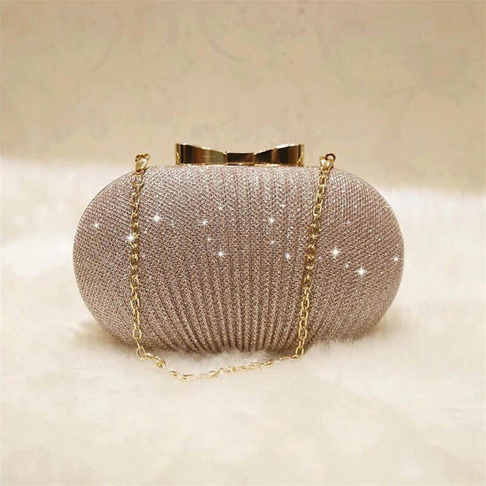 Gold Shimmer Fabric Evening Clutch - The Wedding Garter