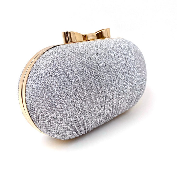 Gold Shimmer Fabric Evening Clutch - The Wedding Garter