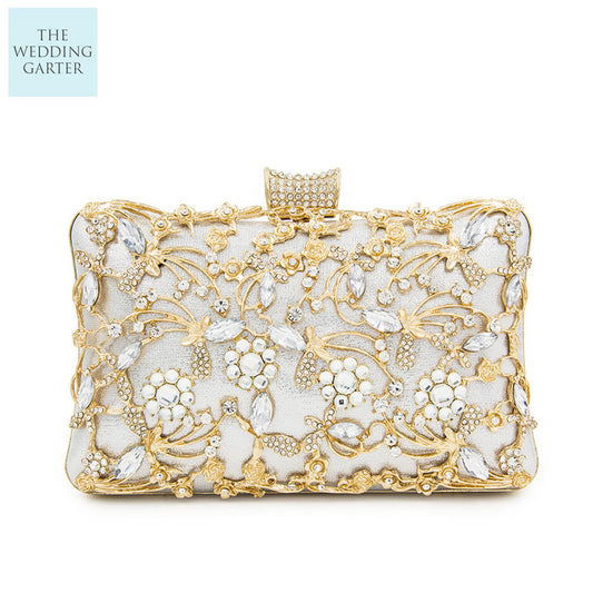 silver and gold evening bag