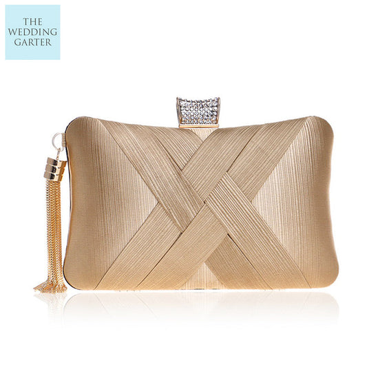 gold fabric purse