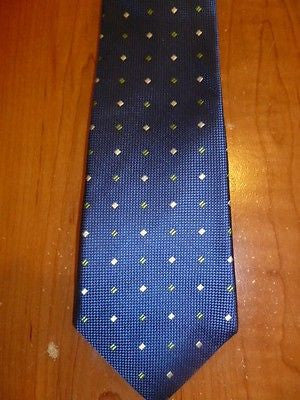 Gorgeous Navy Blue 100% Woven Silk Nordstrom Tie Made in USA Good Condition - Diamonds Sapphires Rubies Emeralds