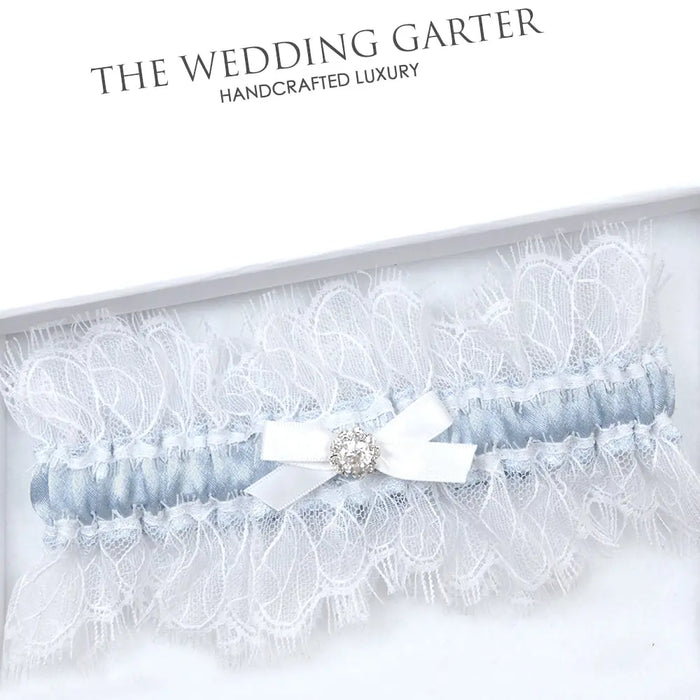 slate blue wedding garter