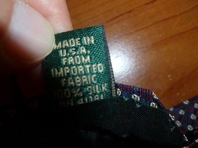 Hand Finished 100% Woven Silk Lauren by Ralph Lauren Cherry and Black Tie - Diamonds Sapphires Rubies Emeralds