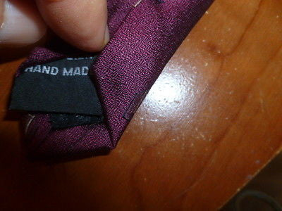 Hand Made 100% Silk Harve Benard by Benard Holtzman Burgundy Tie - Diamonds Sapphires Rubies Emeralds