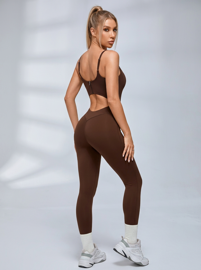 Hollow Out Zipper Jumpsuit