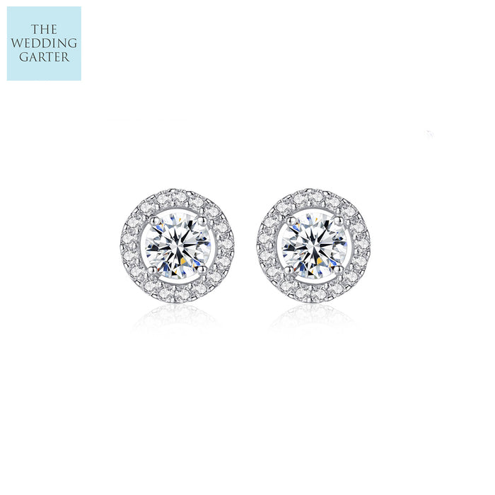 round crystal earrings
