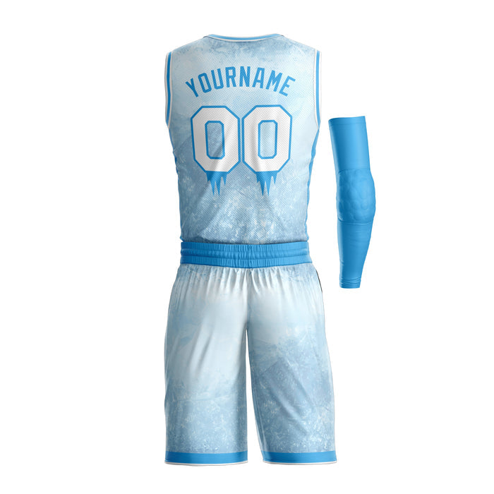 Icy Blue Custom Basketball Bulk Team Jersey and Shorts Set