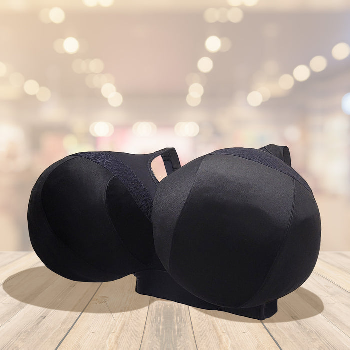 In Stock Double Wireless Dahlia Bras Black