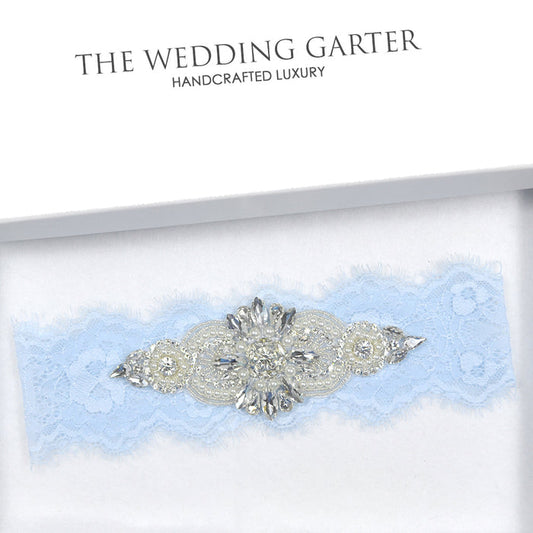 blue garter for fitted dress