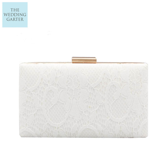white lace handbag