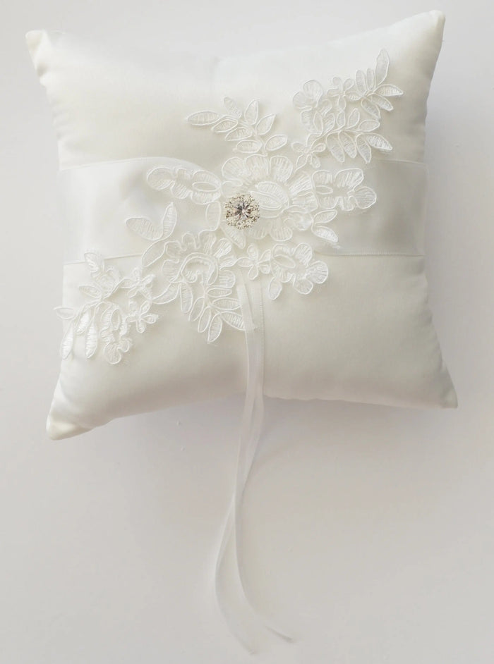 ivory wedding ring pillow