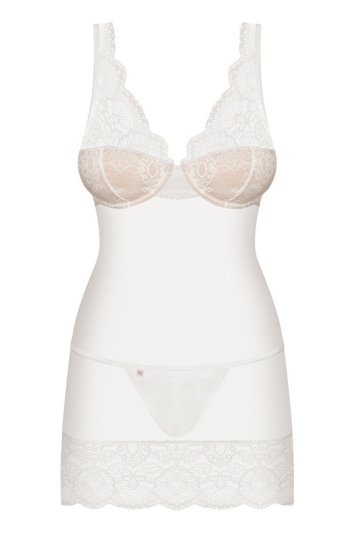 Ivory Lace & Mesh Bridal Lingerie Chemise - The Wedding Garter