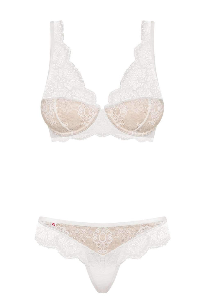 Ivory Lace Undewire Bridal Bra Set - The Wedding Garter
