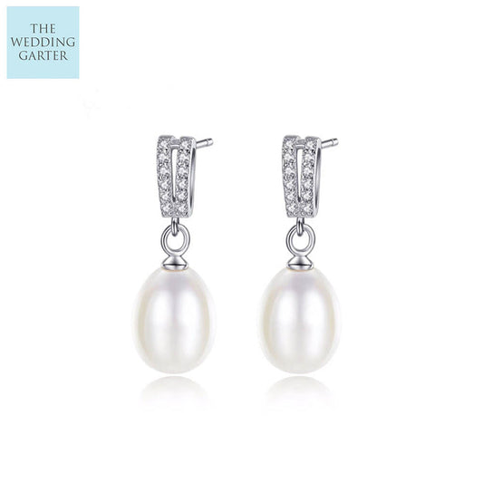pearl drop earrings
