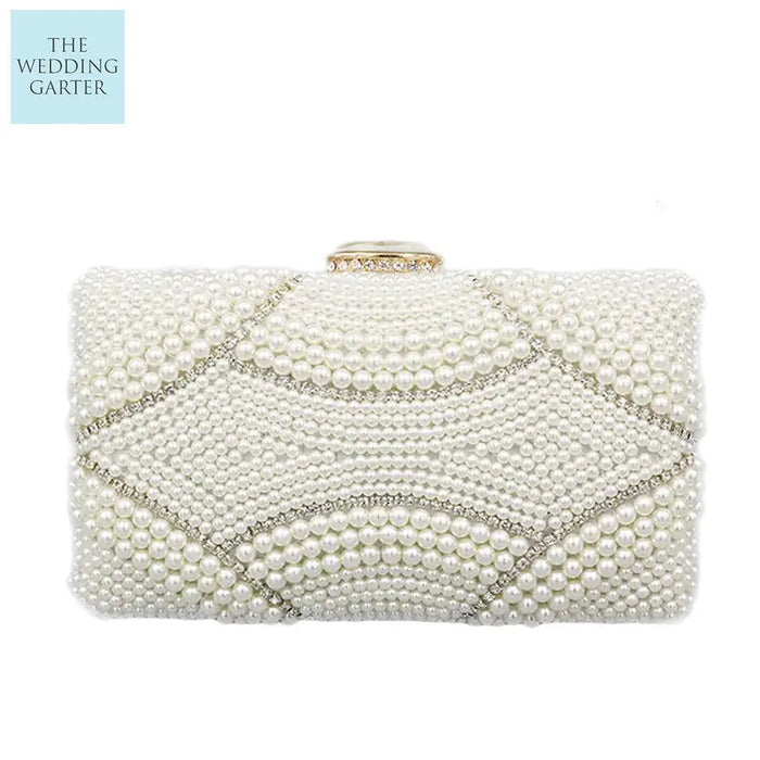 pearl wedding clutch