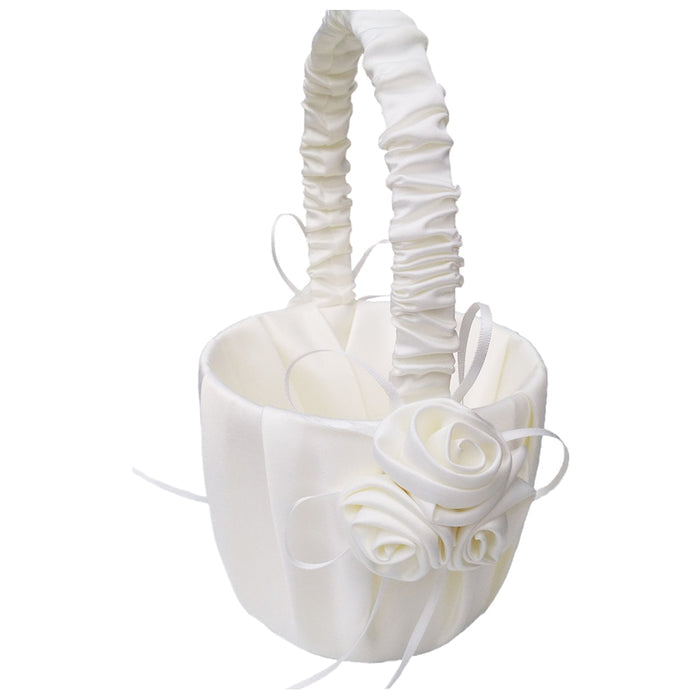 ivory flower girl basket