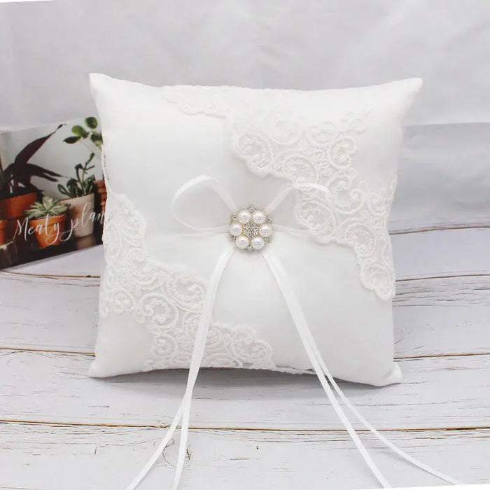 ivory wedding ring pillow