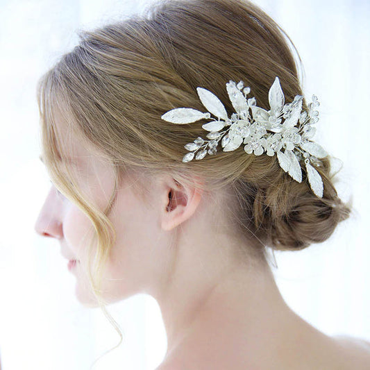 silver bridal hair piece