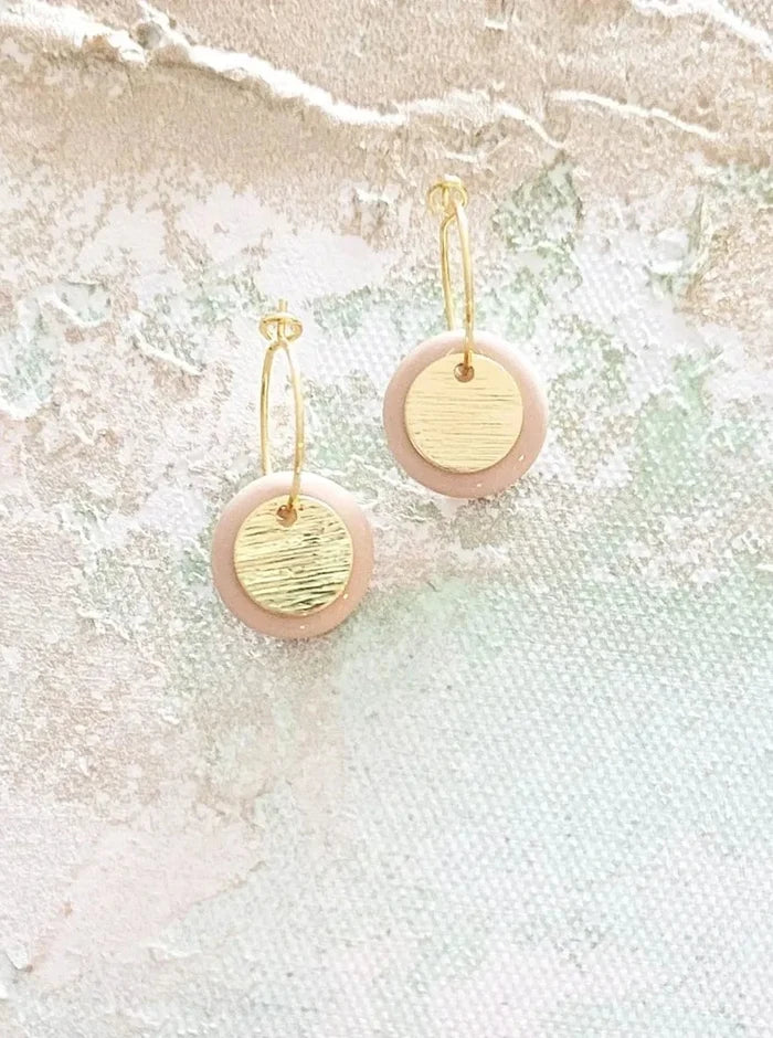 KAG Boucles d'Oreilles Céramique Double Rond