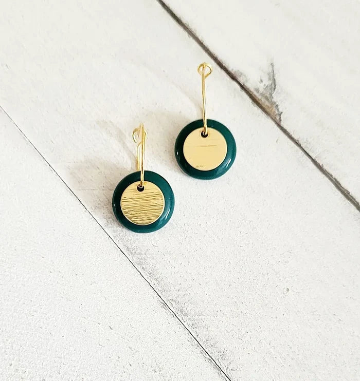 KAG Boucles d'Oreilles Céramique Double Rond