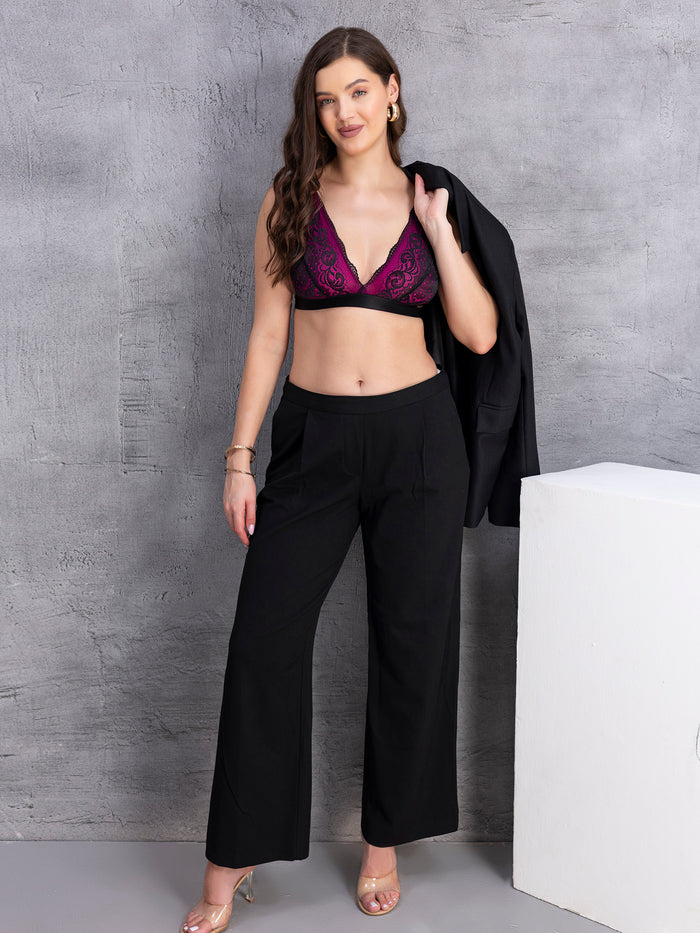 Lace Floral Bralette Non-Padded Non-Wired Bra