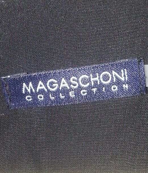 Ladies black velvet Magaschoni Collection cocktail dress with rhinestones size 6 - Diamonds Sapphires Rubies Emeralds