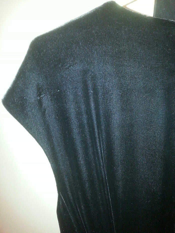 Ladies black velvet Magaschoni Collection cocktail dress with rhinestones size 6 - Diamonds Sapphires Rubies Emeralds