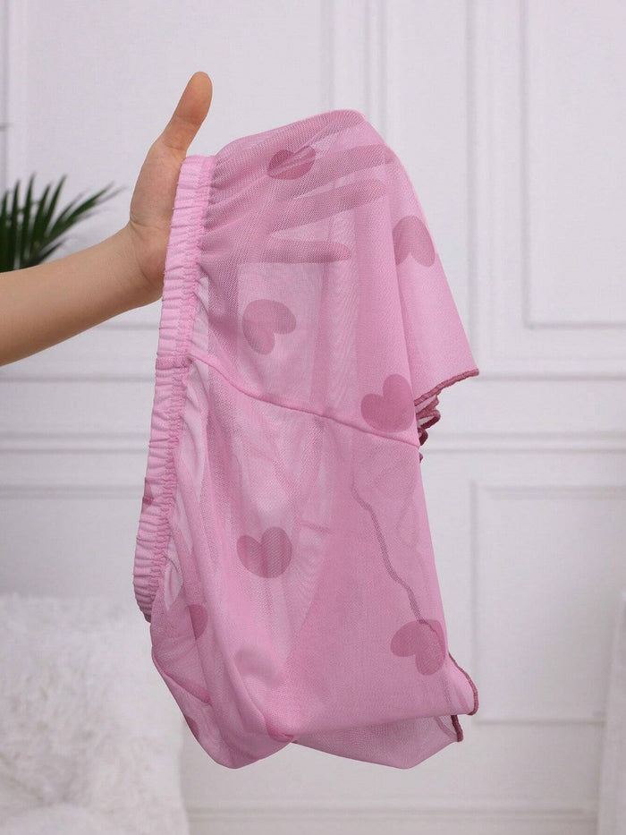 Ladies' Heart Shaped Print Pajama Set