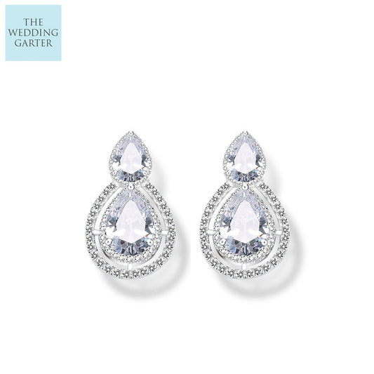 pear shape crystal stud earrings
