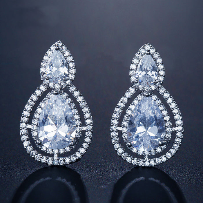 Large Art Deco Stud Statement Earrings For Brides - The Wedding Garter