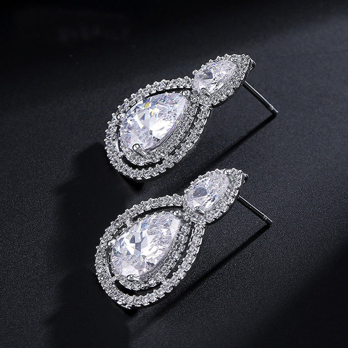 Large Art Deco Stud Statement Earrings For Brides - The Wedding Garter