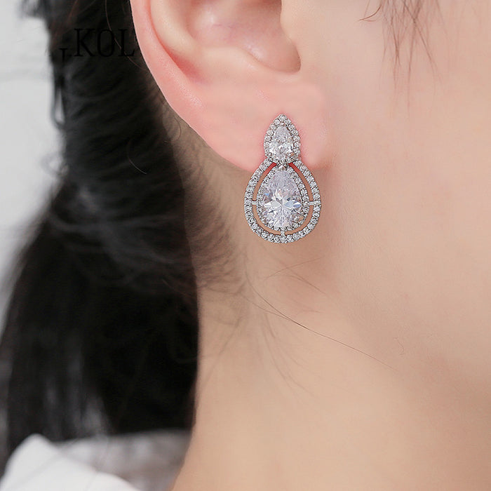 Large Art Deco Stud Statement Earrings For Brides - The Wedding Garter