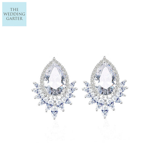 big cubic zirconia stud earrings