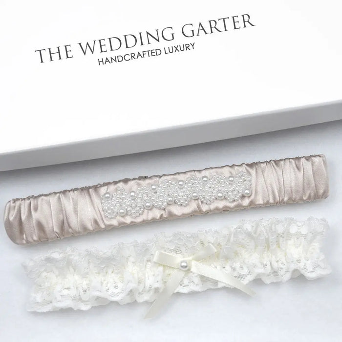 dusty pink wedding garter set