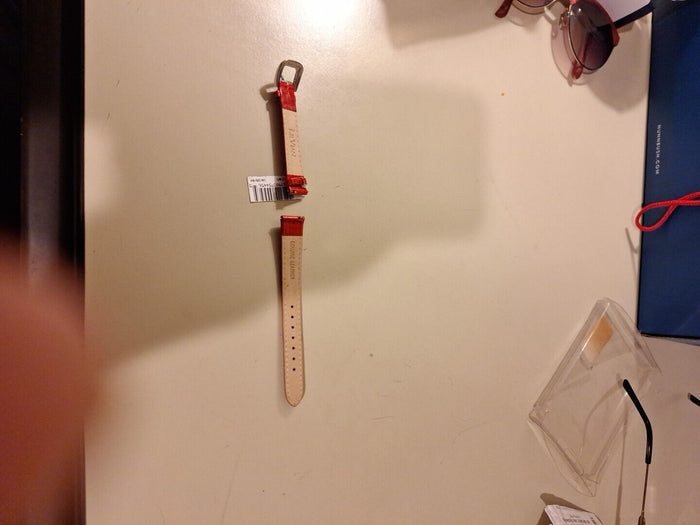 LE VIAN (LeVian) GENUINE LEATHER 14 MM WATCH STRAP ZAS 28 Red New