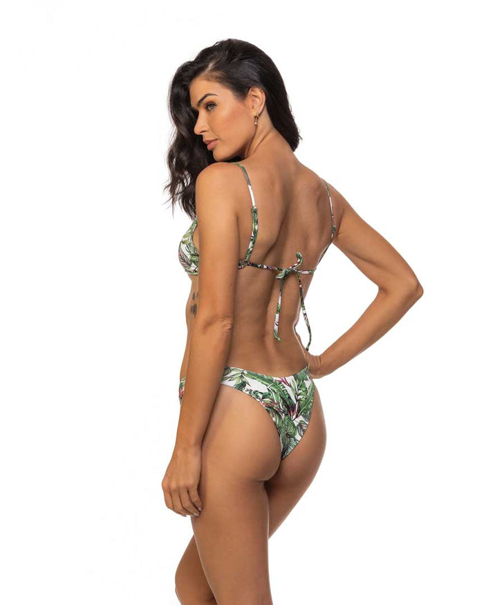Leafy High Leg Bikini Bottom Full & Brazil Cuts