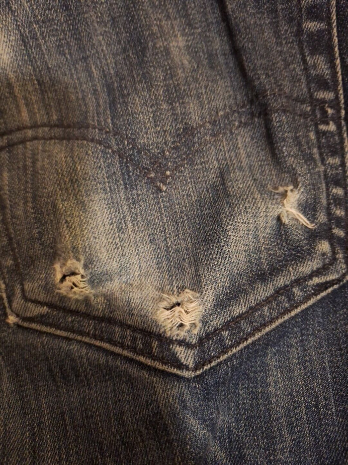 Levis 502 Jeans Blue 32 X 30 RIGHT BACK POCKET DAMAGED BY CELL PHONE!