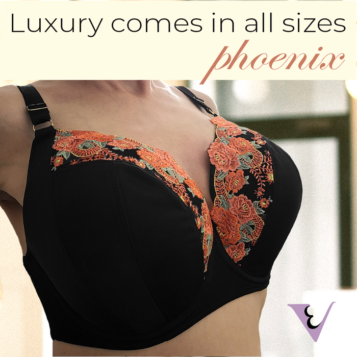Lily Phoenix Lace Full Cup Wired Bra Bands 30 to 50 Cups AAA to J