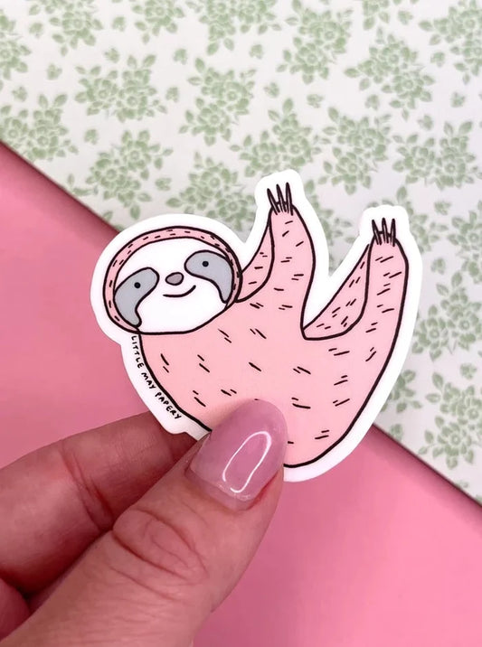 Autocollant paresseux rose. Idée cadeau.