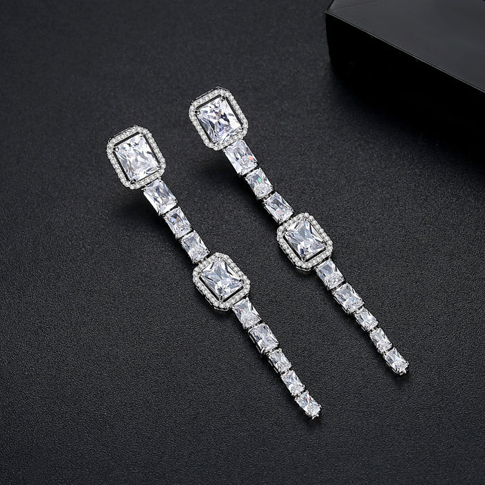 long dangle bridal earrings