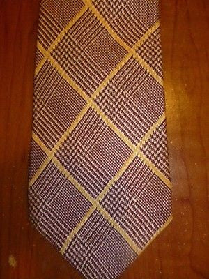 Lovely 100% Silk Polo by Ralph Lauren Wide Burgundy & Gold Tie Hand Made in USA - Diamonds Sapphires Rubies Emeralds