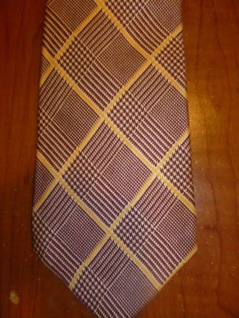 Lovely 100% Silk Polo by Ralph Lauren Wide Burgundy & Gold Tie Hand Made in USA - Diamonds Sapphires Rubies Emeralds