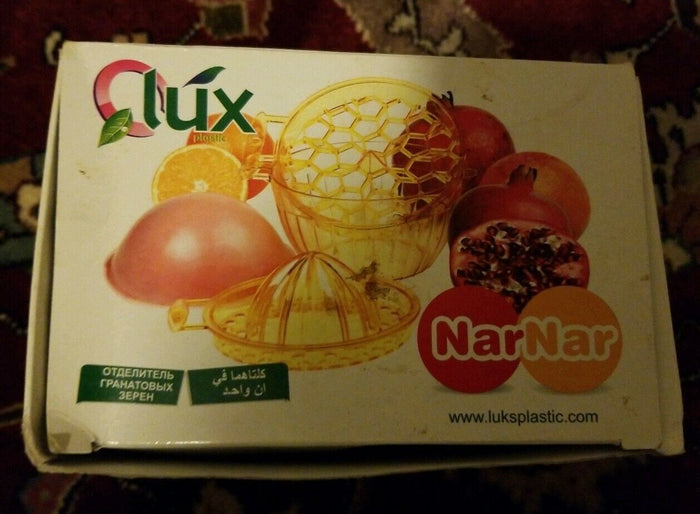 Lux Plastic Pomegranate Deseeder tool for seed removal and Citrus Juicer - Diamonds Sapphires Rubies Emeralds