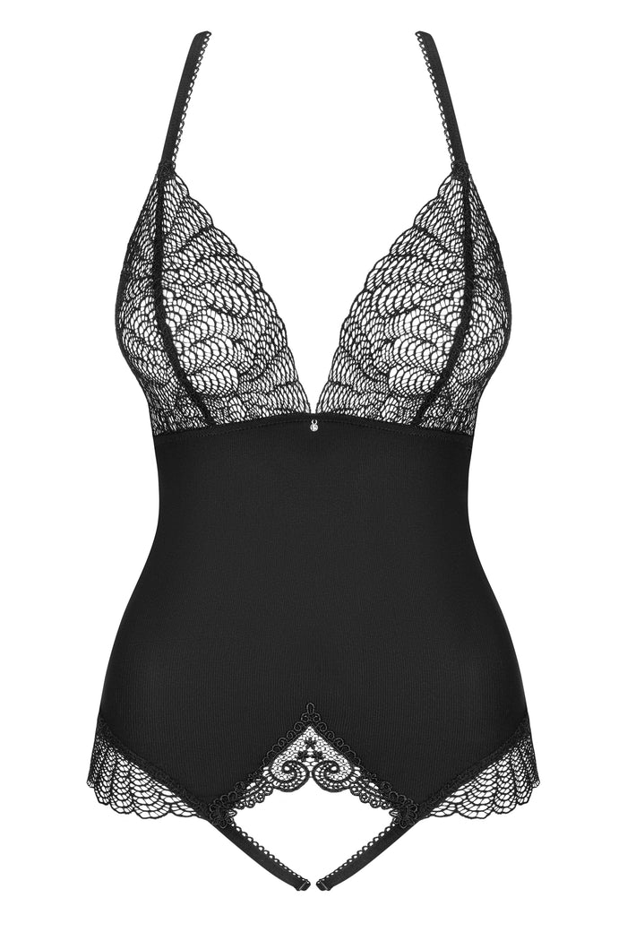Luxury Black Lace Lingerie With Open Crotch - The Wedding Garter