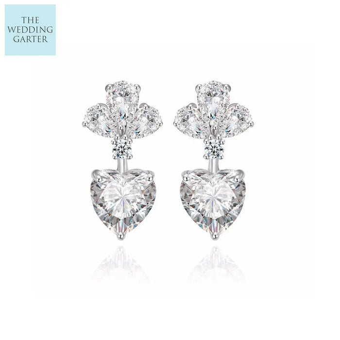 heart shape diamond earrings
