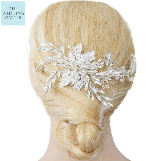Luxury Crystal & Pearl Bridal Headpiece Vine For Brides - The Wedding Garter